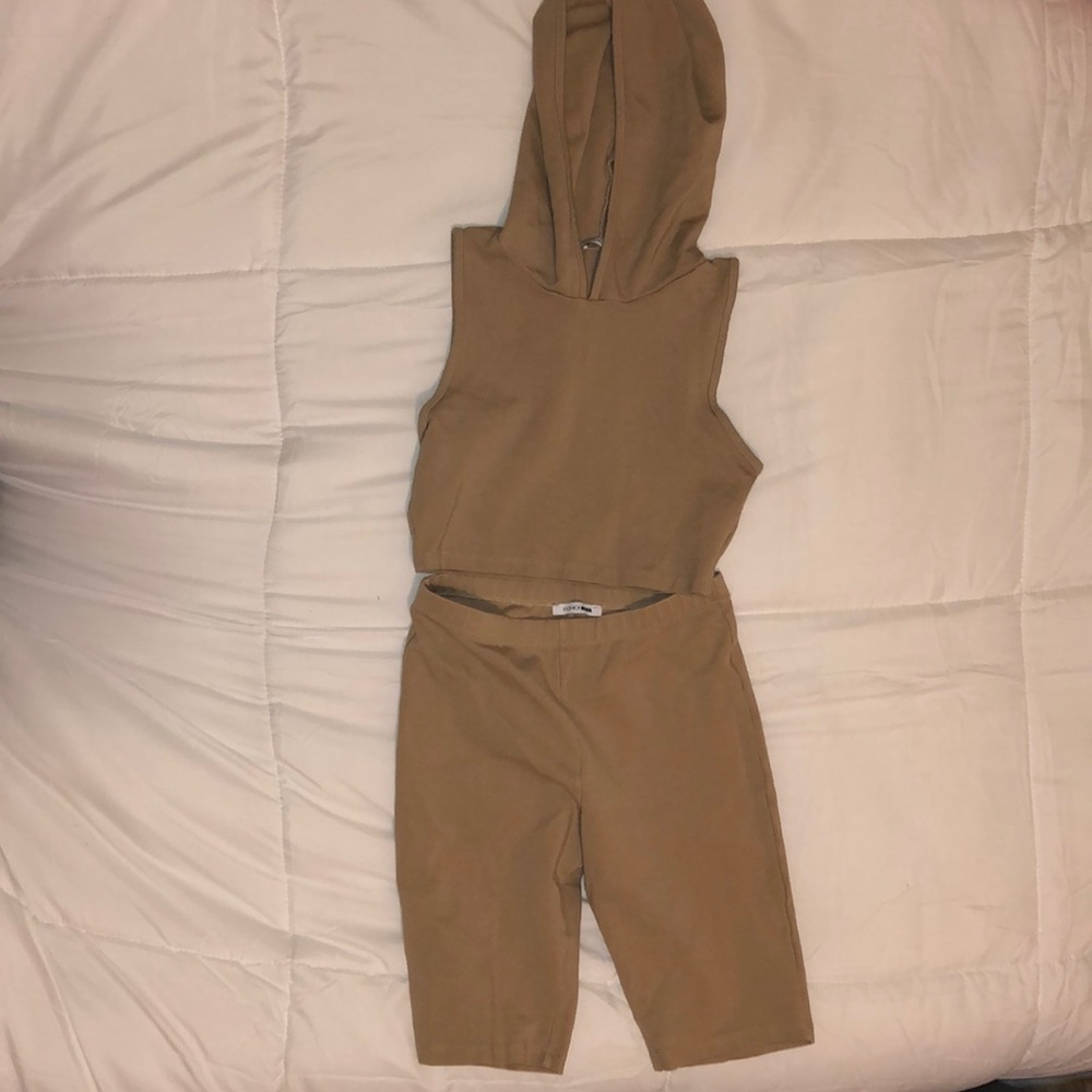 2 piece biker short set